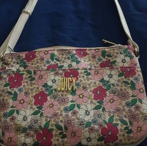 Juicy Couture Floral Shoulder Bag - Pink, Green, and White